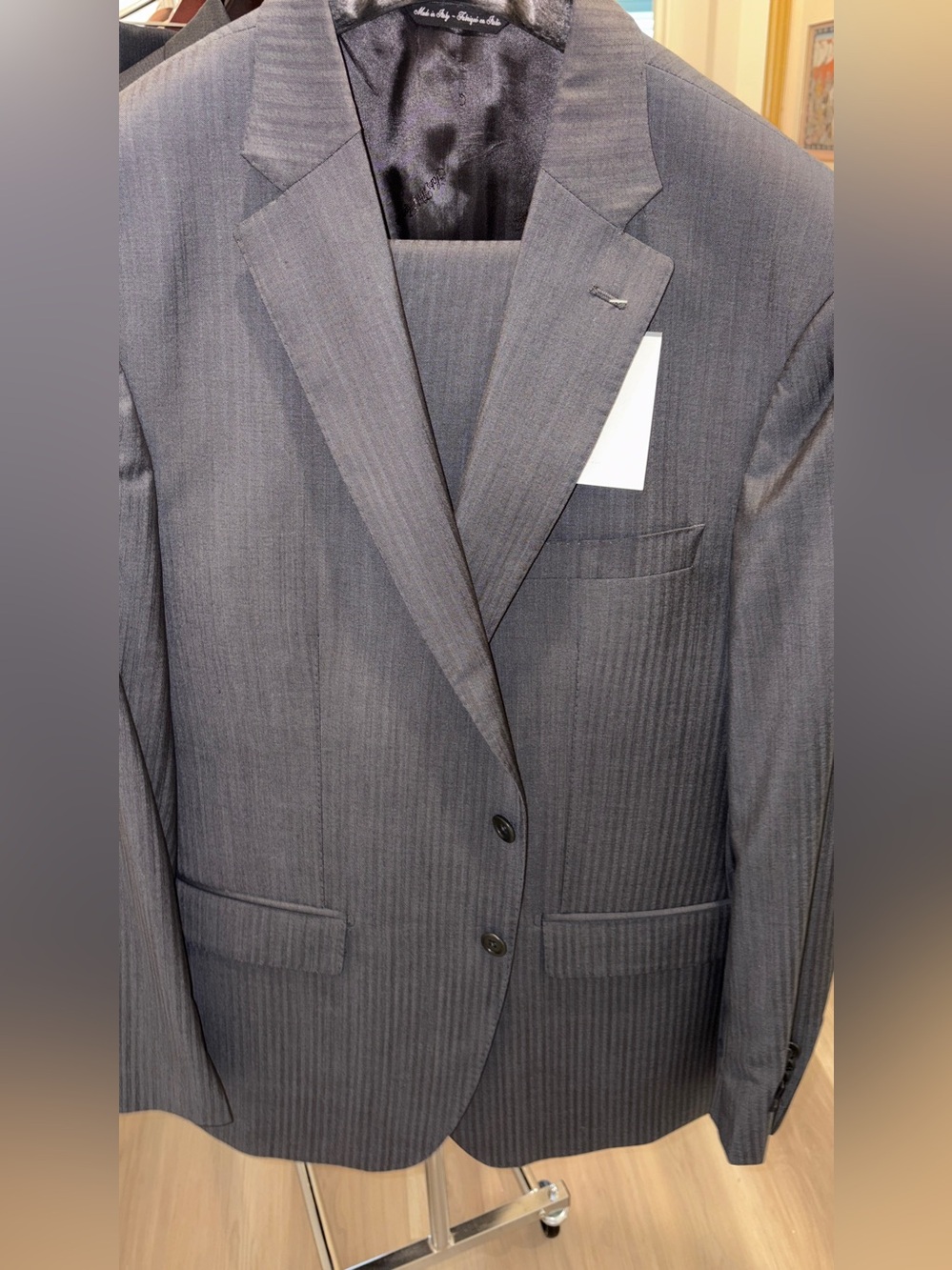 Ermenegildo Zegna Saks Black Label Wool Silk Modern Fit l Gray Suit 42 R NWT